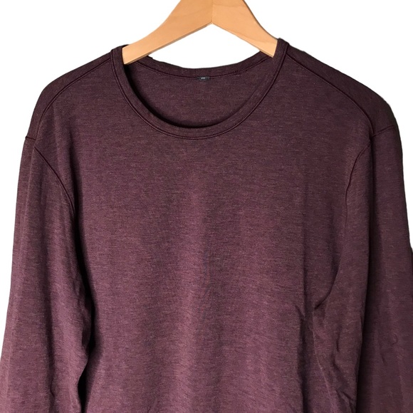 Lululemon Men’s Long Sleeve Tee Purple Red Crew T-Shirt ESTIMATED Large - Picture 2 of 9